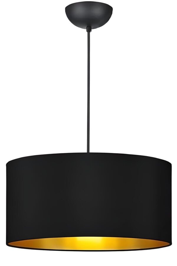 Siyah Silindir Gold Tekli Avize